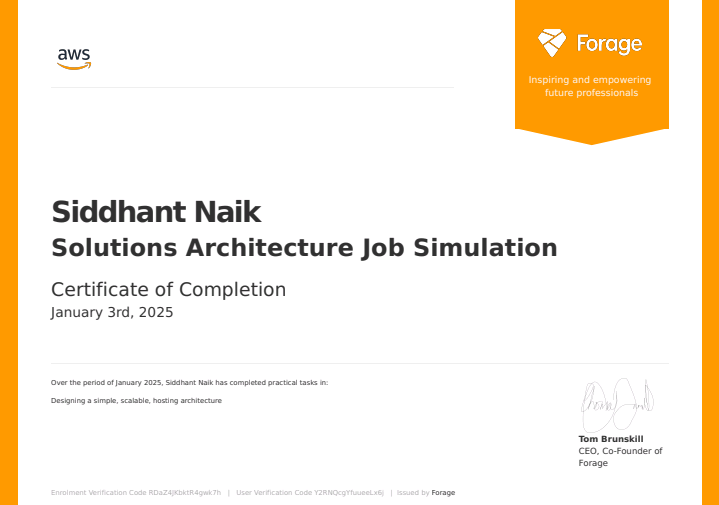 AWS Solutions Architecture Certificate