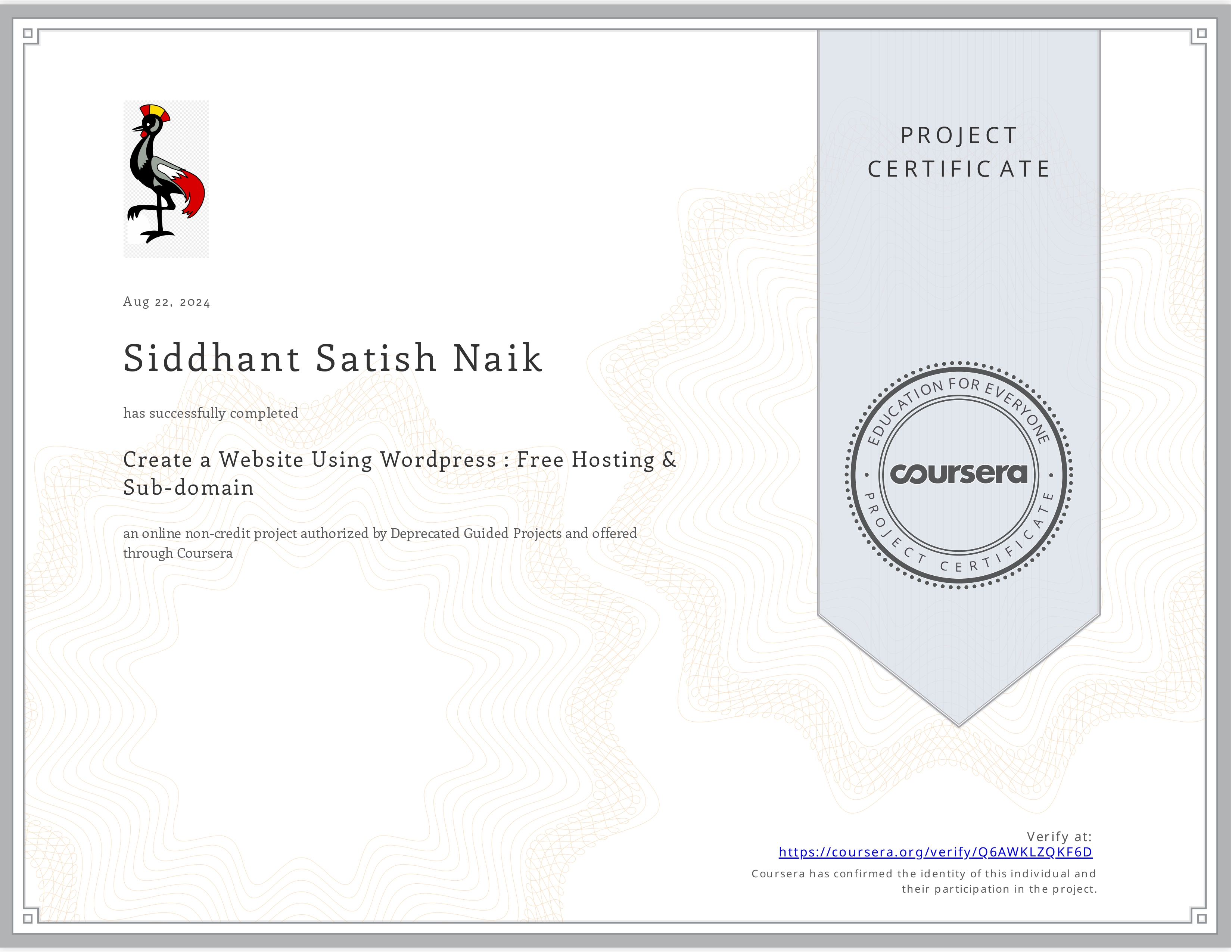 WordPress Website Development Certificate